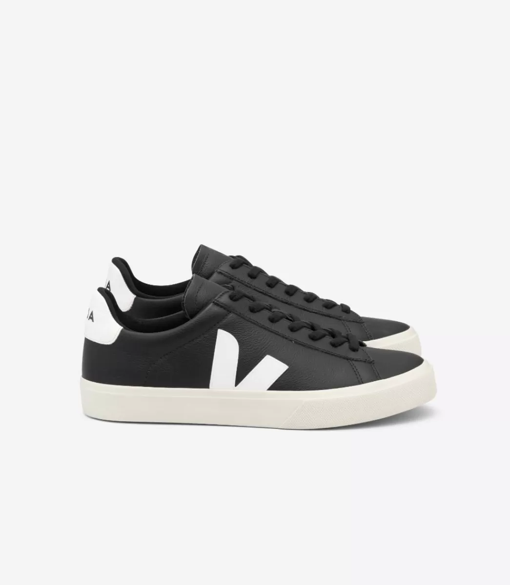 VEJA CAMPO LEATHER BLACK WHITE<MULHER Campo | Campo