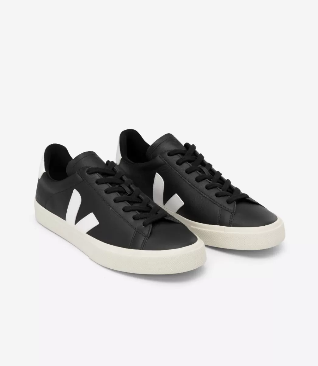 VEJA CAMPO LEATHER BLACK WHITE<MULHER Campo | Campo