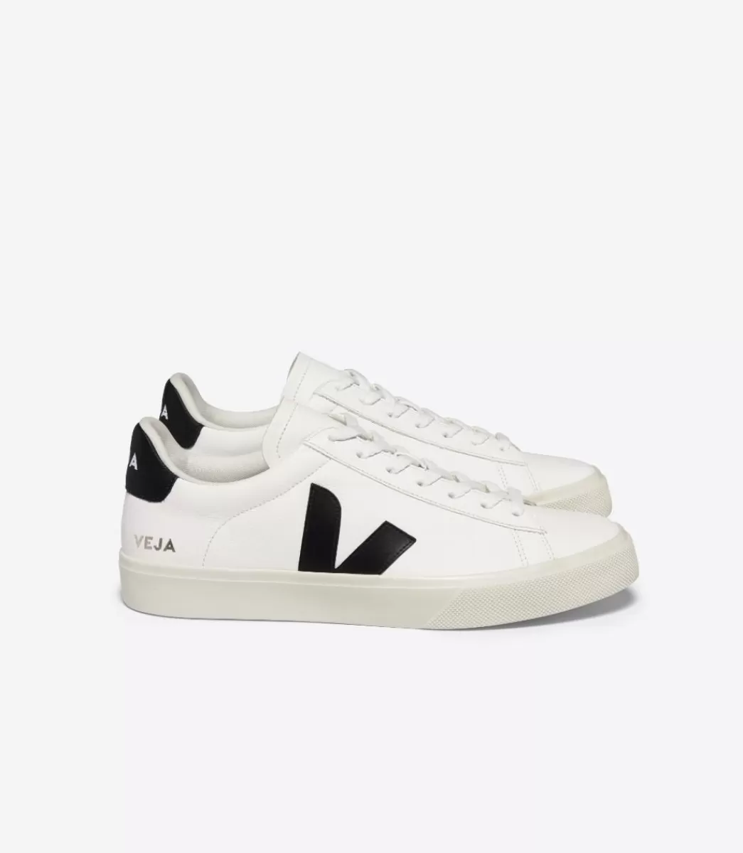 VEJA CAMPO LEATHER WHITE BLACK<MULHER Campo | Campo