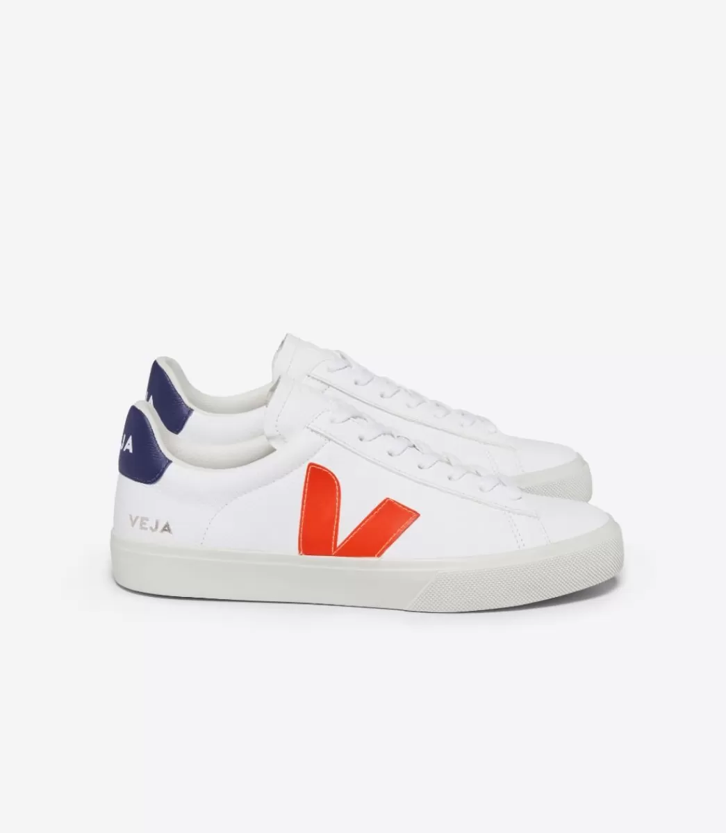 VEJA CAMPO LEATHER WHITE COBALT ORANGE FLUO<MULHER Campo | Campo