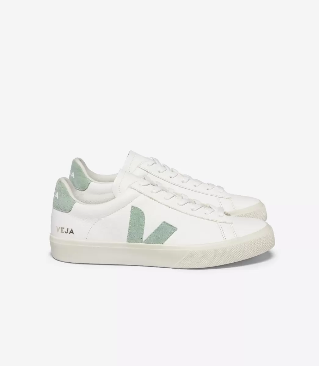 VEJA CAMPO LEATHER WHITE MATCHA<MULHER Campo | Campo