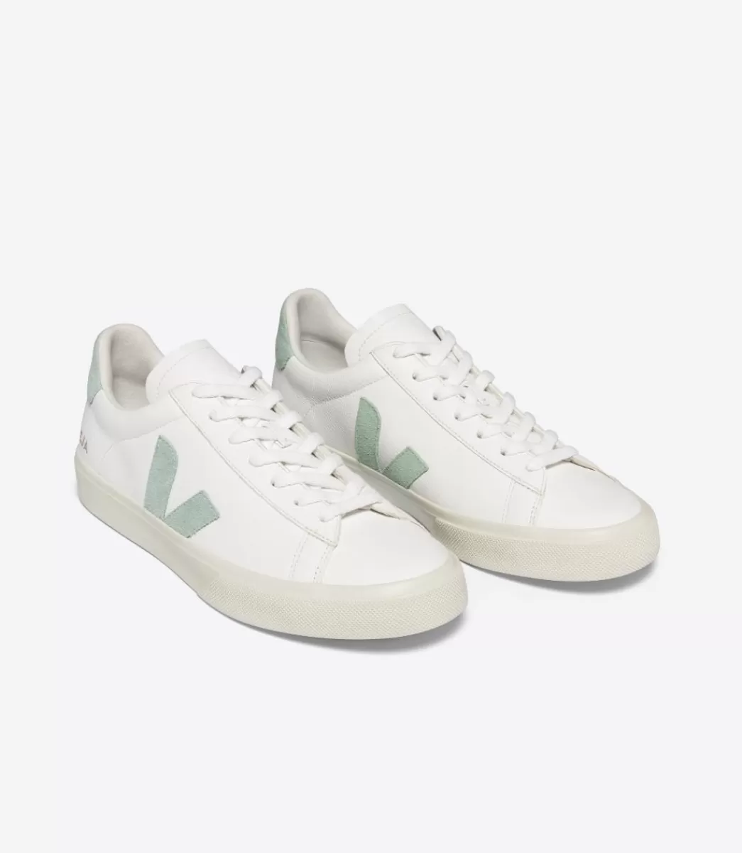 VEJA CAMPO LEATHER WHITE MATCHA<MULHER Campo | Campo