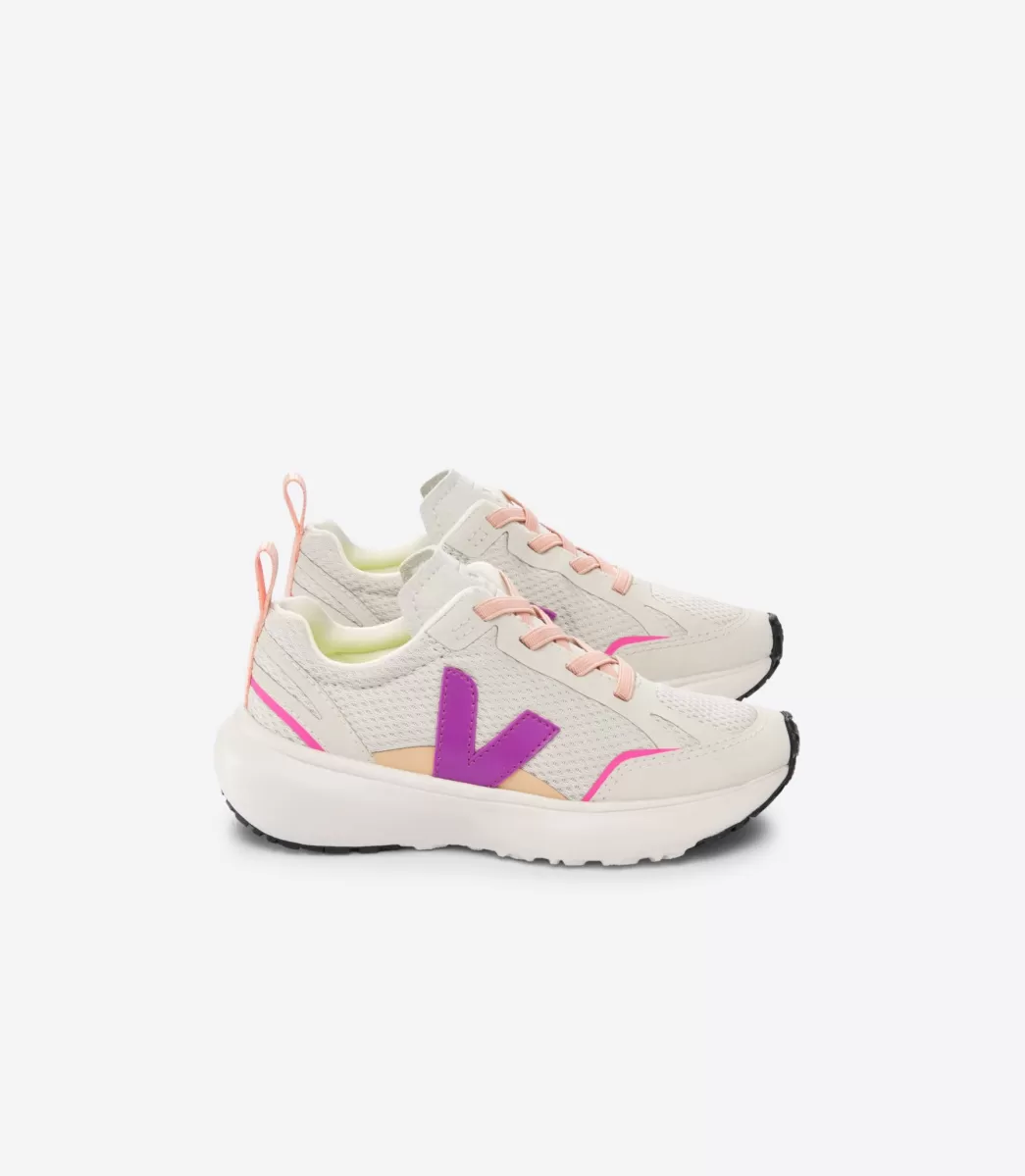 VEJA CANARY ELASTIC LACES ALVEOMESH NATURAL LOTUS< Criança | Vegan