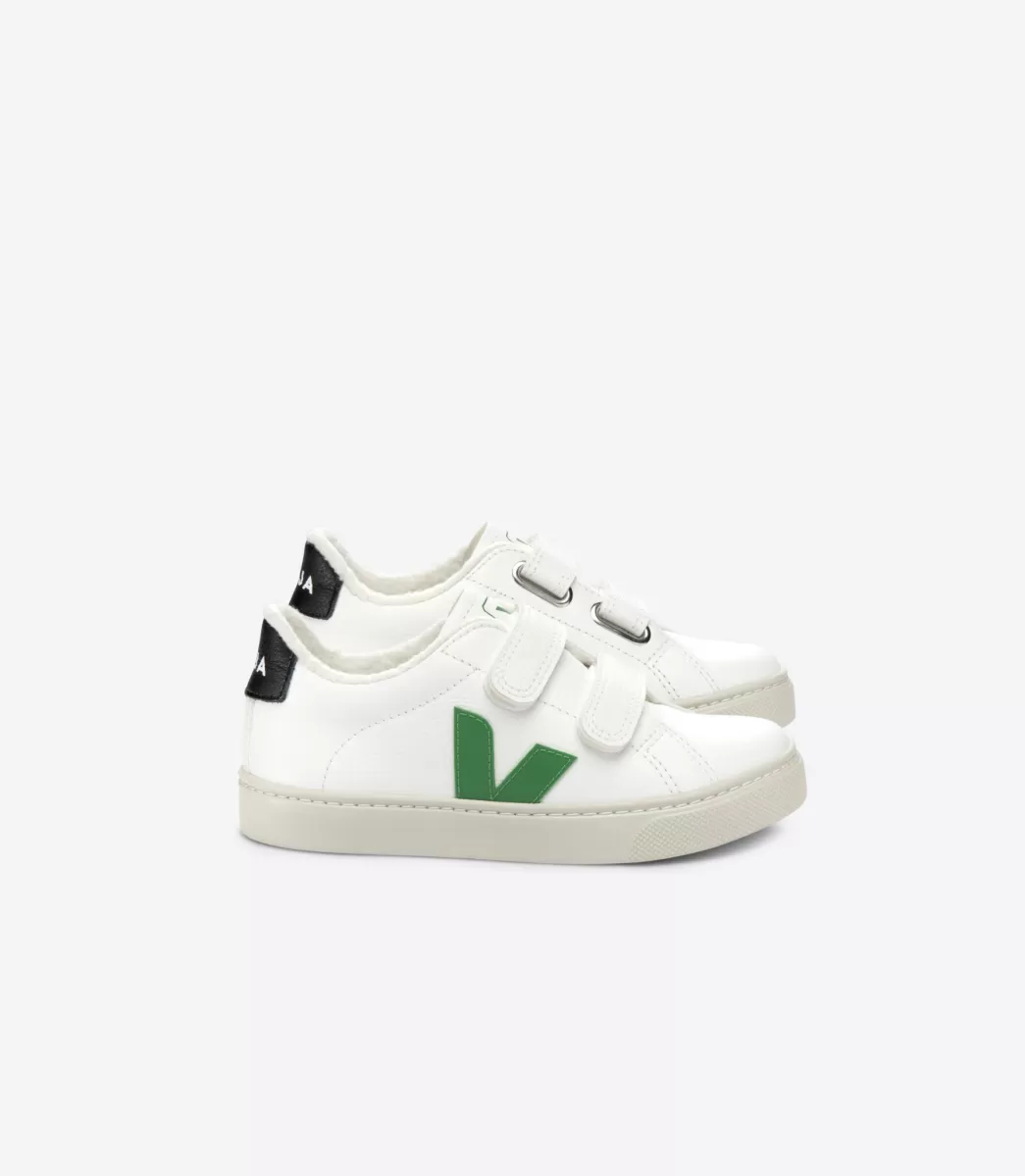 VEJA ESPLAR FURED LEATHER WHITE EMERAUDE< Esplar