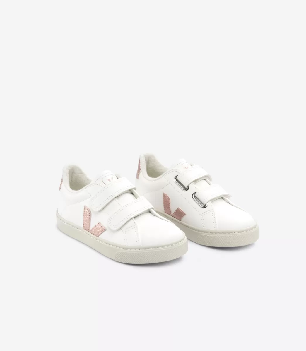 VEJA ESPLAR FURED LEATHER WHITE NACRE< Esplar