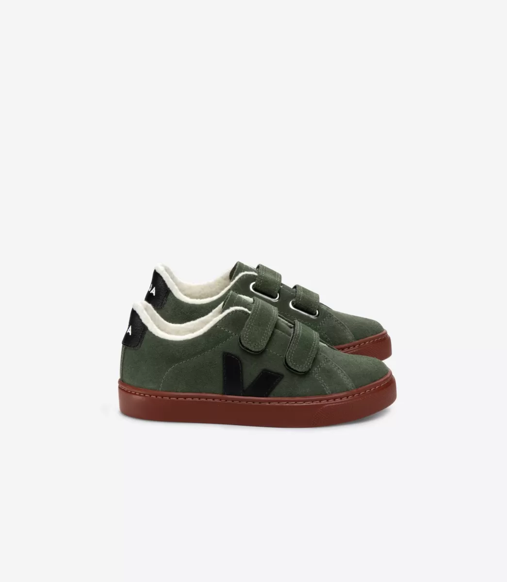 VEJA ESPLAR FURED SUEDE MUD BLACK< Esplar