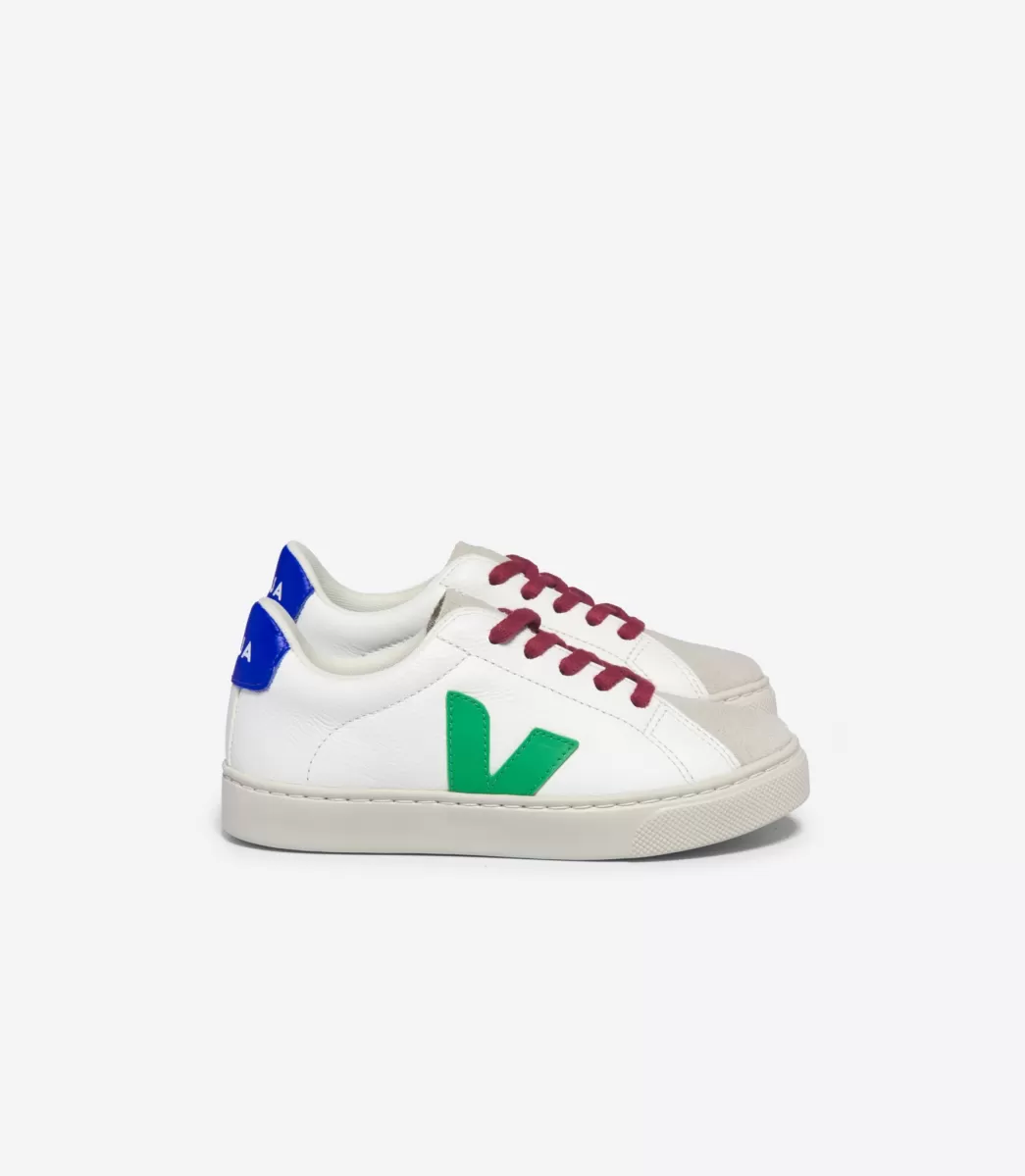 VEJA ESPLAR LACES LEATHER WHITE LEAF PAROS< Esplar