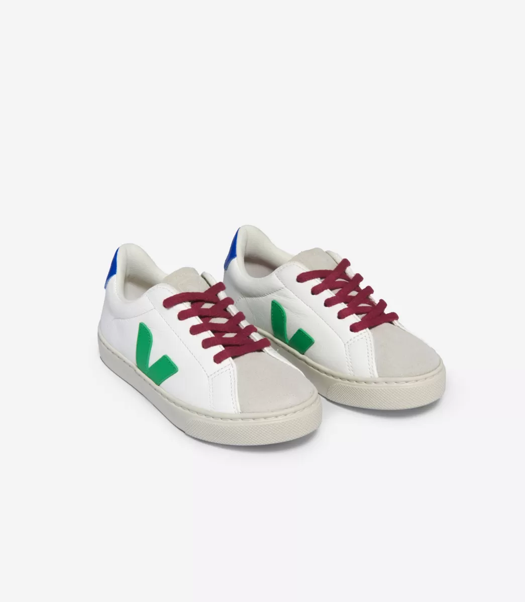 VEJA ESPLAR LACES LEATHER WHITE LEAF PAROS< Esplar