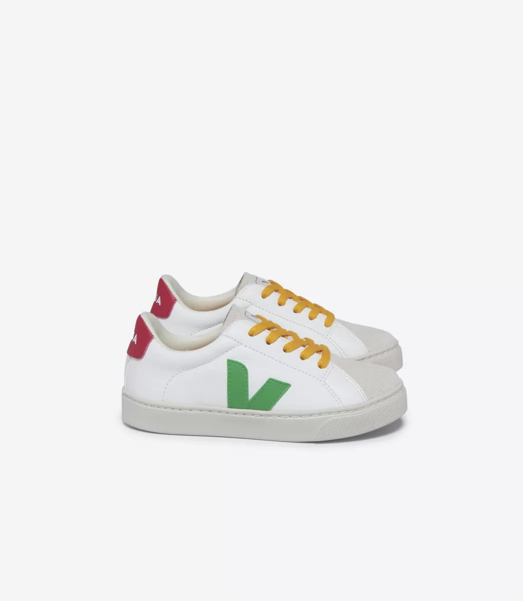 VEJA ESPLAR LACES LEATHER WHITE LEAF PEKIN< Esplar