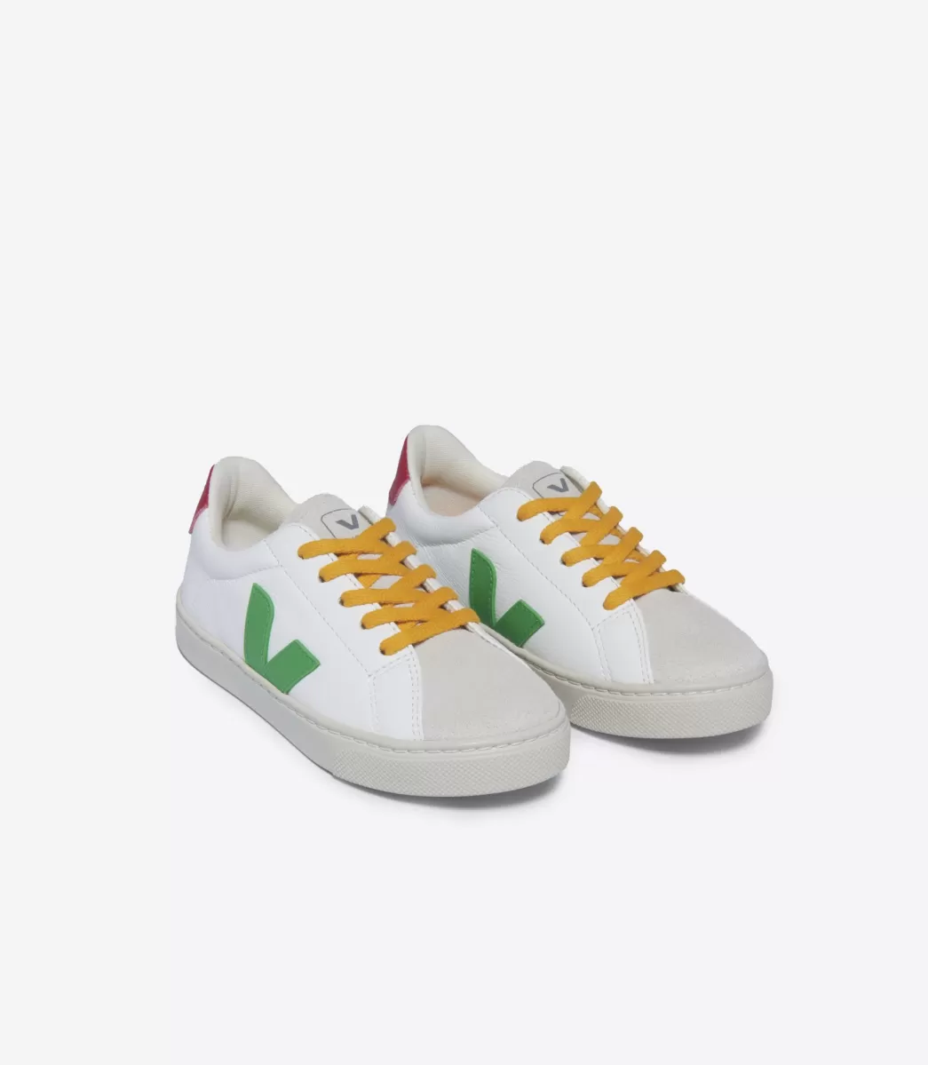 VEJA ESPLAR LACES LEATHER WHITE LEAF PEKIN< Esplar