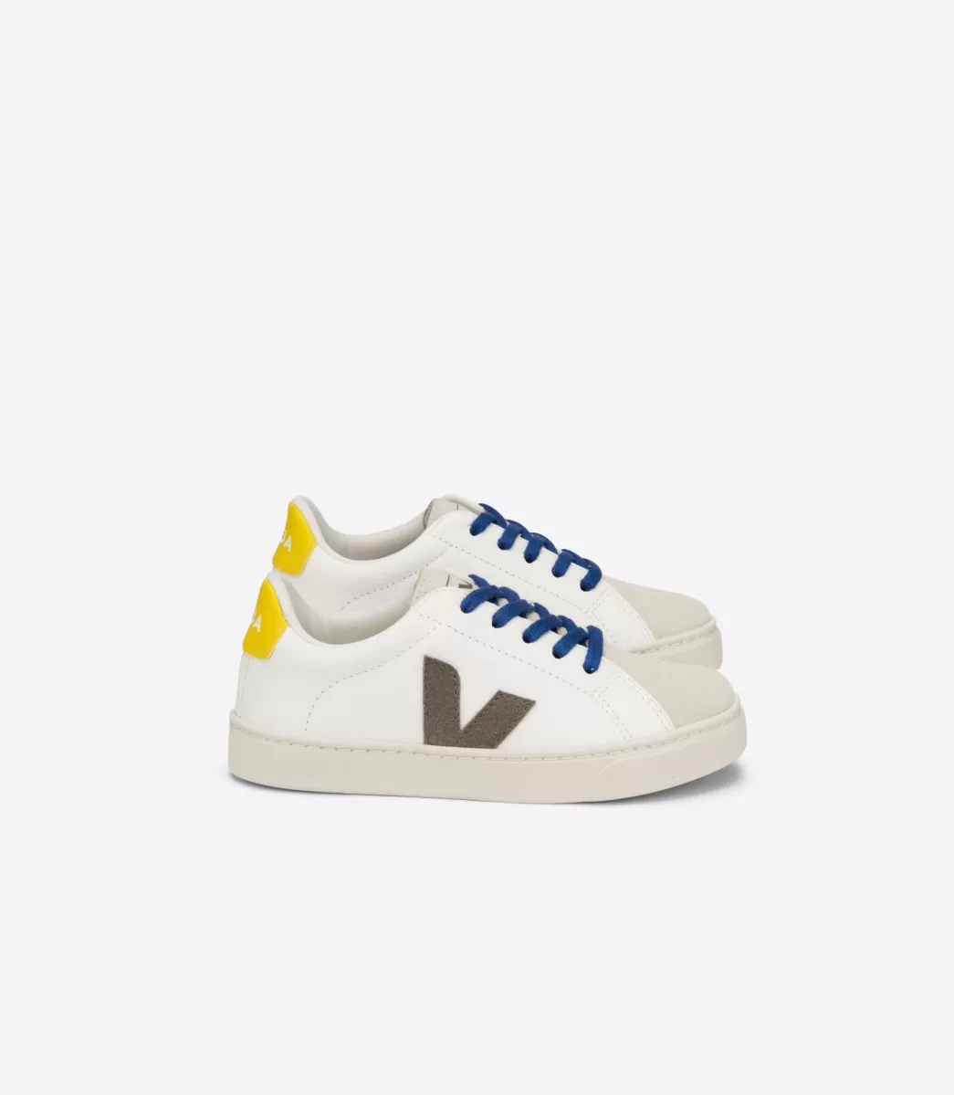 VEJA ESPLAR LACES LEATHER WHITE MOONROCK TONIC< Esplar