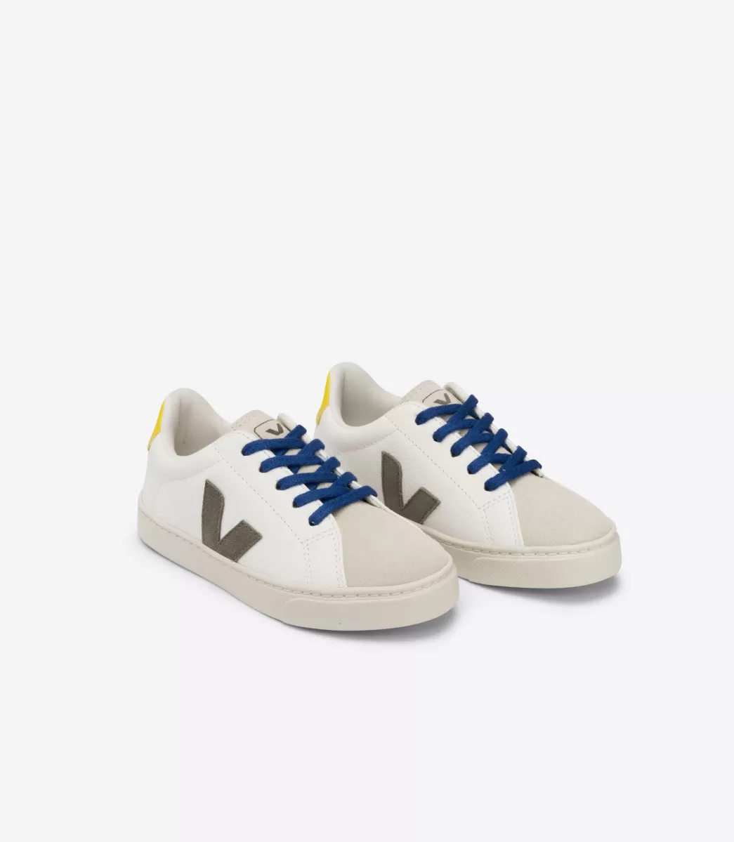 VEJA ESPLAR LACES LEATHER WHITE MOONROCK TONIC< Esplar