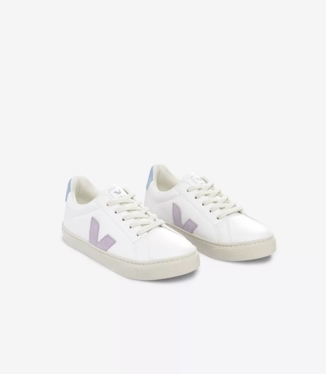 VEJA ESPLAR LACES LEATHER WHITE PARME STEEL< Esplar