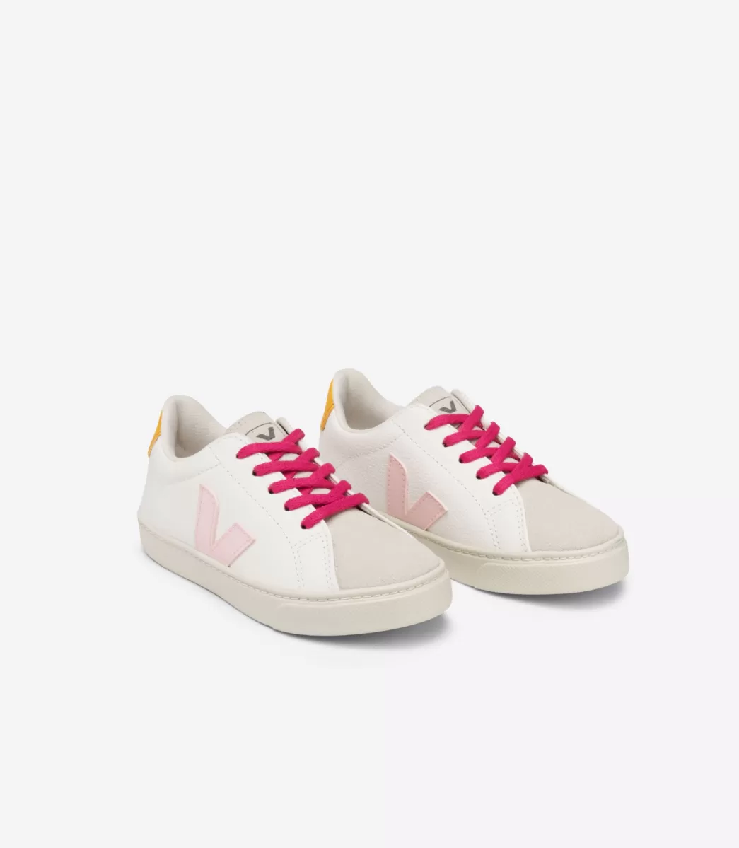 VEJA ESPLAR LACES LEATHER WHITE PETALE OURO<Crianças Crianças