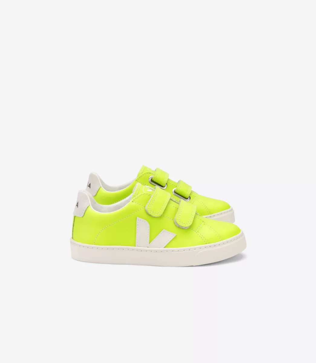 VEJA ESPLAR LEATHER JAUNE FLUO PIERRE<Crianças Crianças