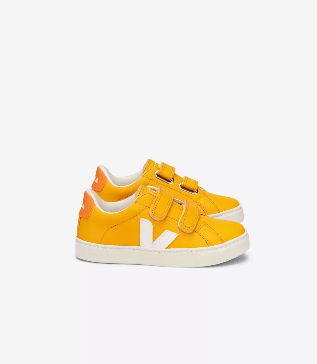 VEJA ESPLAR LEATHER OURO WHITE< Esplar