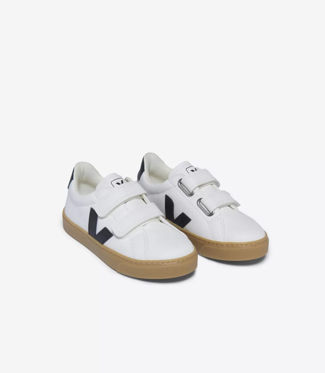 VEJA ESPLAR LEATHER WHITE BLACK NATURAL< Esplar