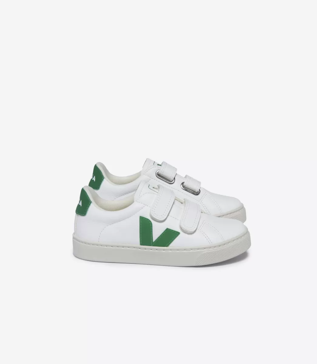 VEJA ESPLAR LEATHER WHITE EMERAUDE< Esplar