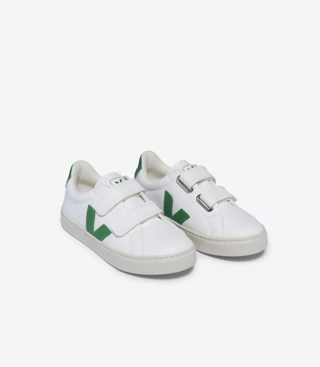 VEJA ESPLAR LEATHER WHITE EMERAUDE< Esplar