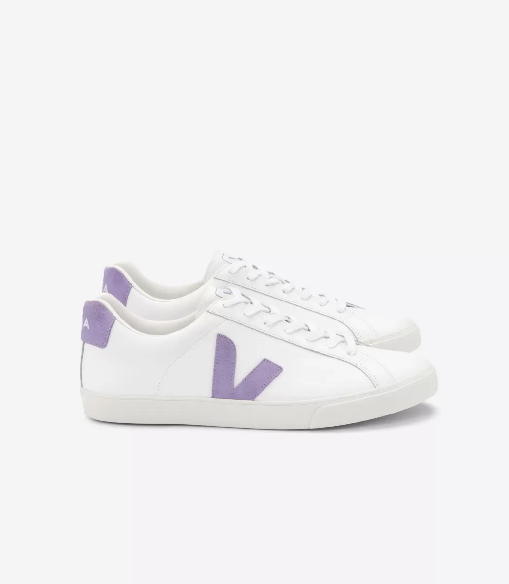 VEJA ESPLAR LEATHER WHITE LAVANDE< Adulto