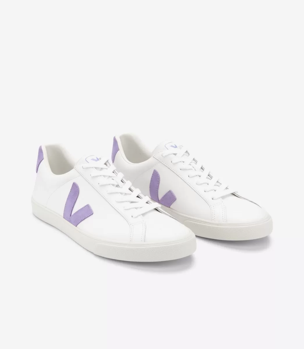 VEJA ESPLAR LEATHER WHITE LAVANDE< Adulto