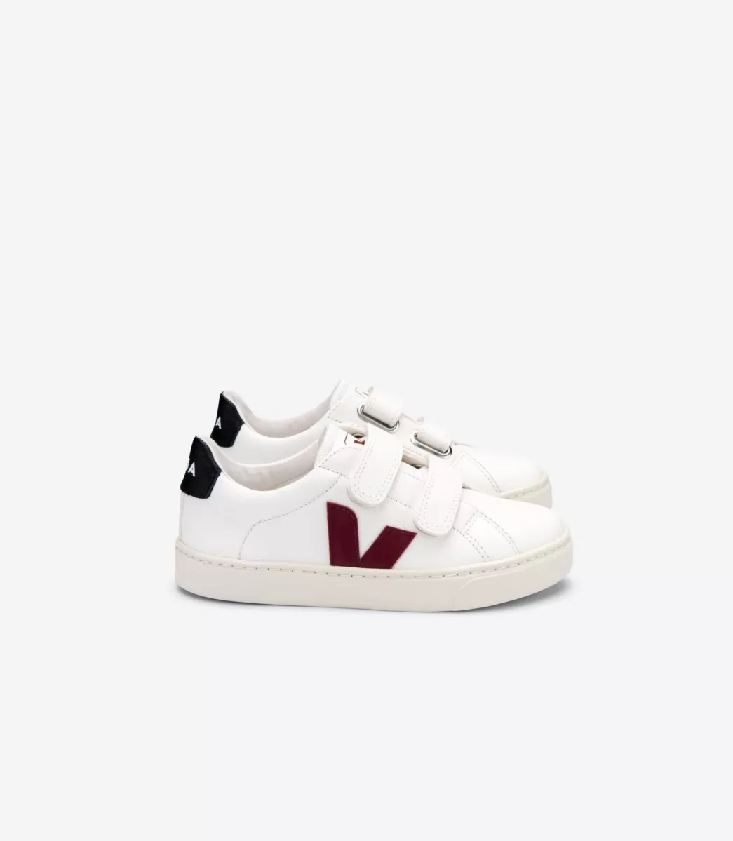 VEJA ESPLAR LEATHER WHITE MARSALA BLACK< Esplar