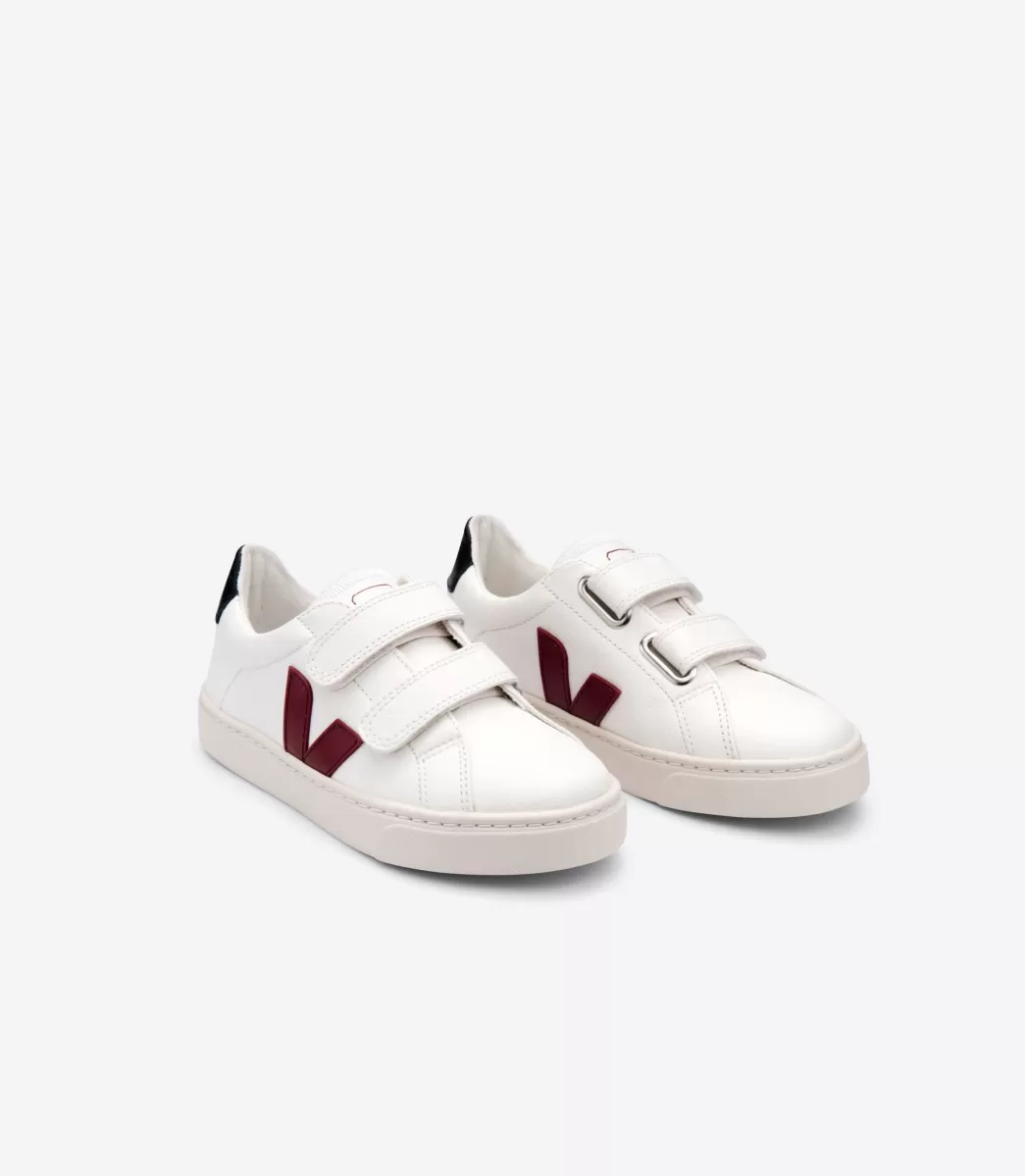 VEJA ESPLAR LEATHER WHITE MARSALA BLACK< Esplar