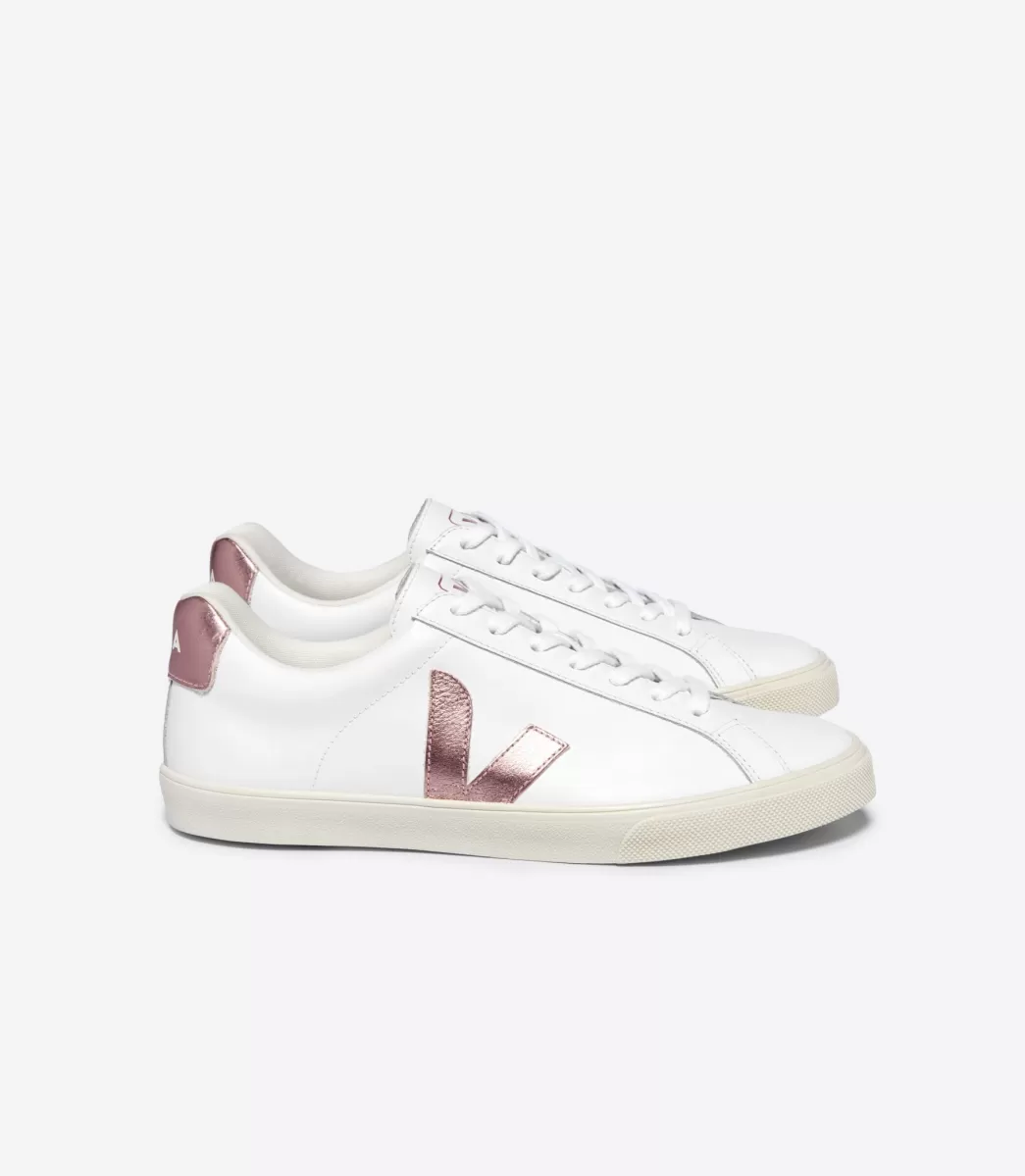 VEJA ESPLAR LEATHER WHITE NACRE<MULHER Esplar