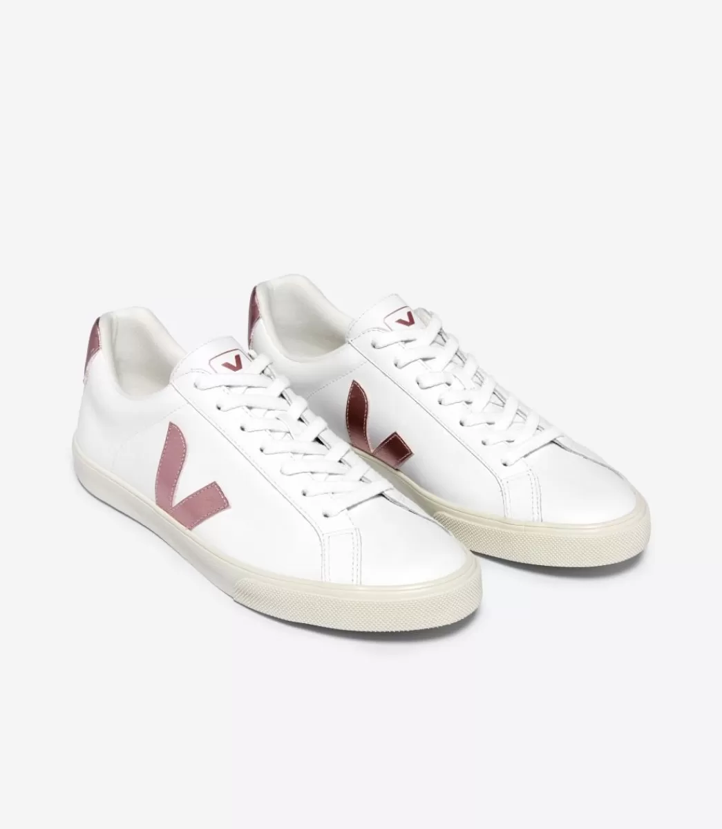 VEJA ESPLAR LEATHER WHITE NACRE<MULHER Esplar