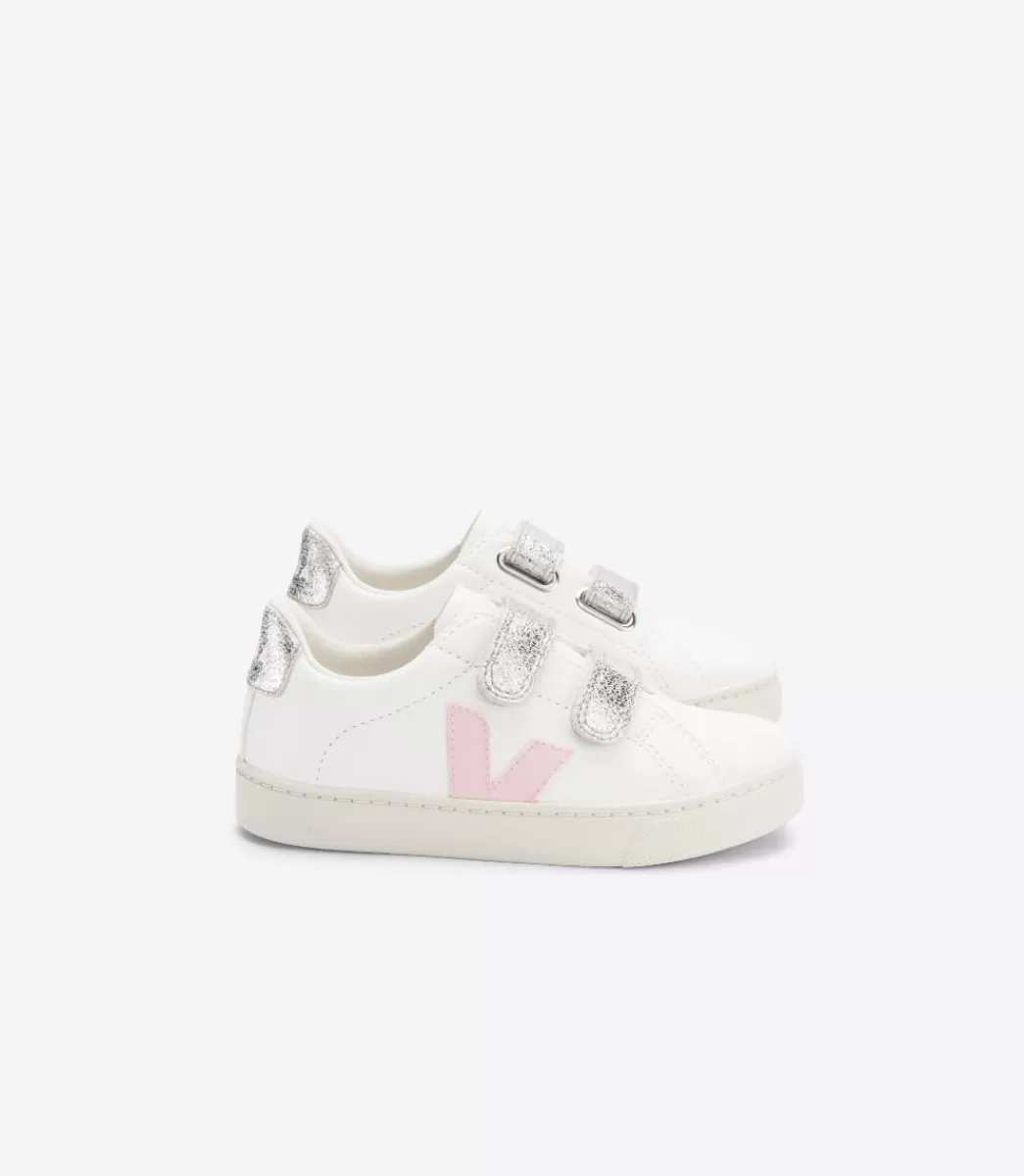 VEJA ESPLAR LEATHER WHITE PETALE SILVER< Esplar