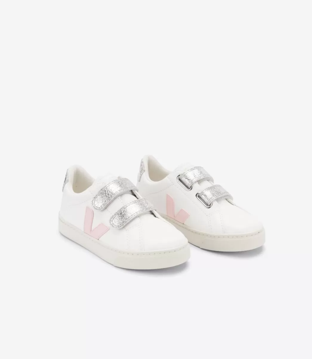 VEJA ESPLAR LEATHER WHITE PETALE SILVER< Esplar