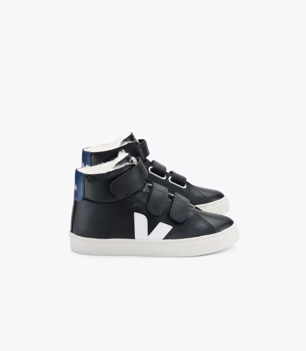 VEJA ESPLAR MID FURED LEATHER BLACK COBALT<Crianças Crianças