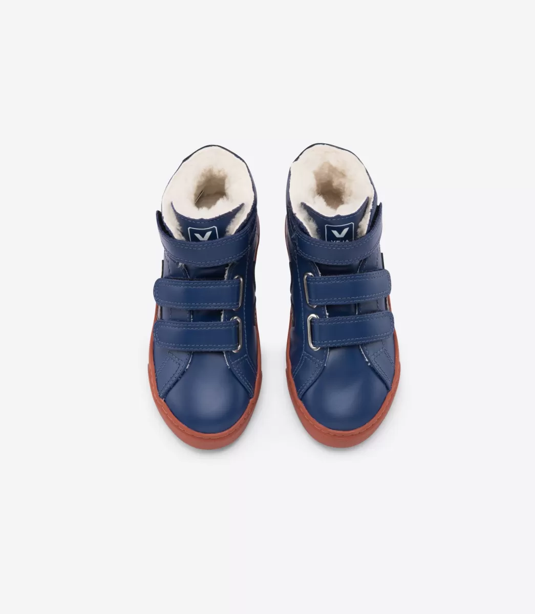 VEJA ESPLAR MID FURED LEATHER COBALT RUST<Crianças Crianças