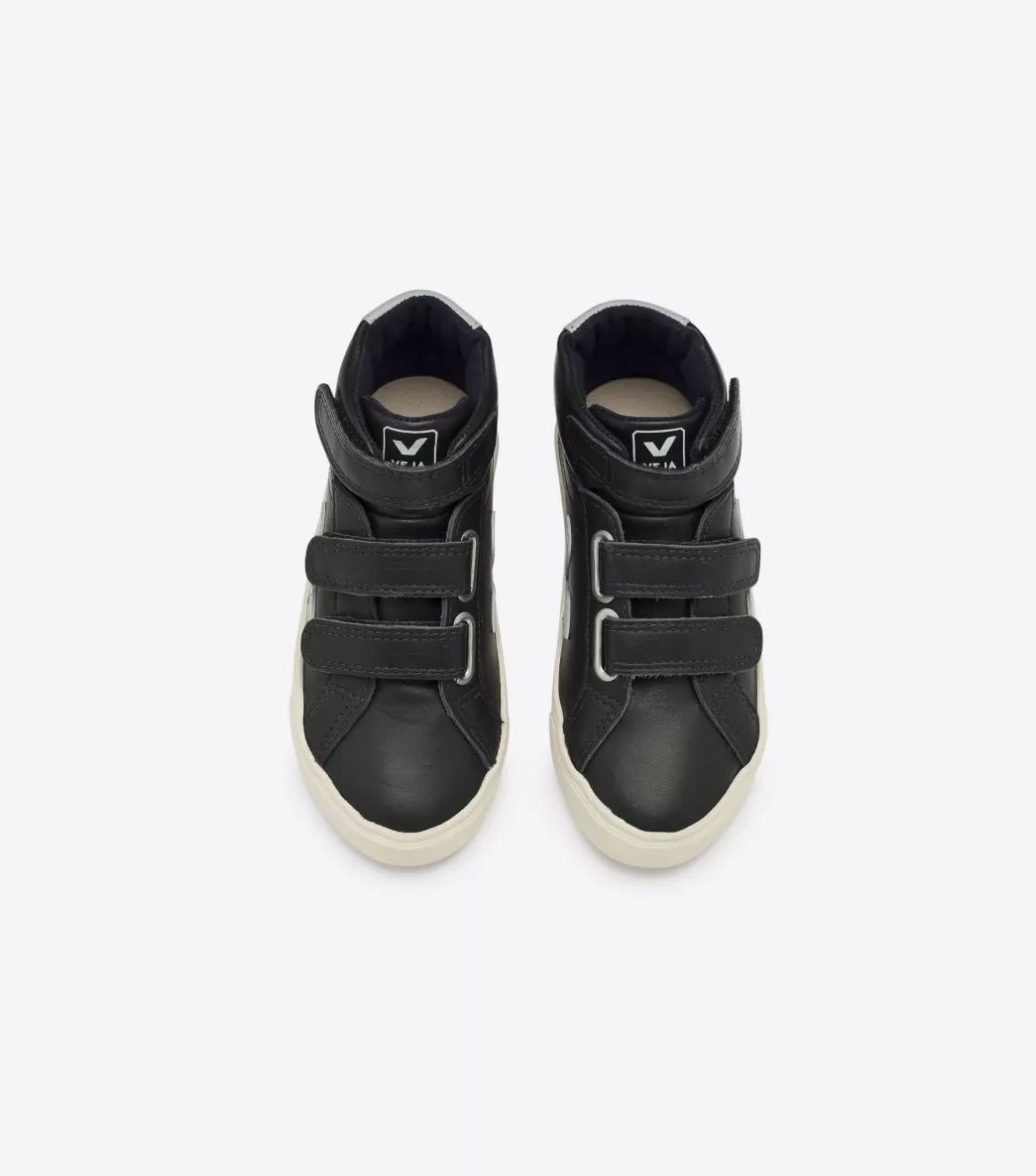 VEJA ESPLAR MID LEATHER BLACK GREY<Crianças Crianças