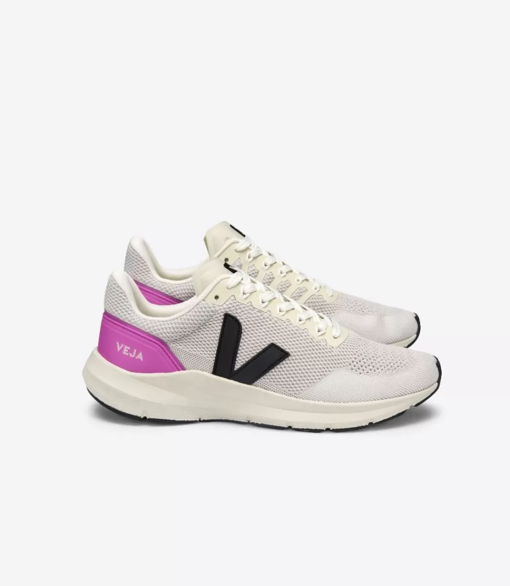 VEJA MARLIN V-KNIT CHALK BLACK ULTRAVIOLET<MULHER Road Running | Adulto