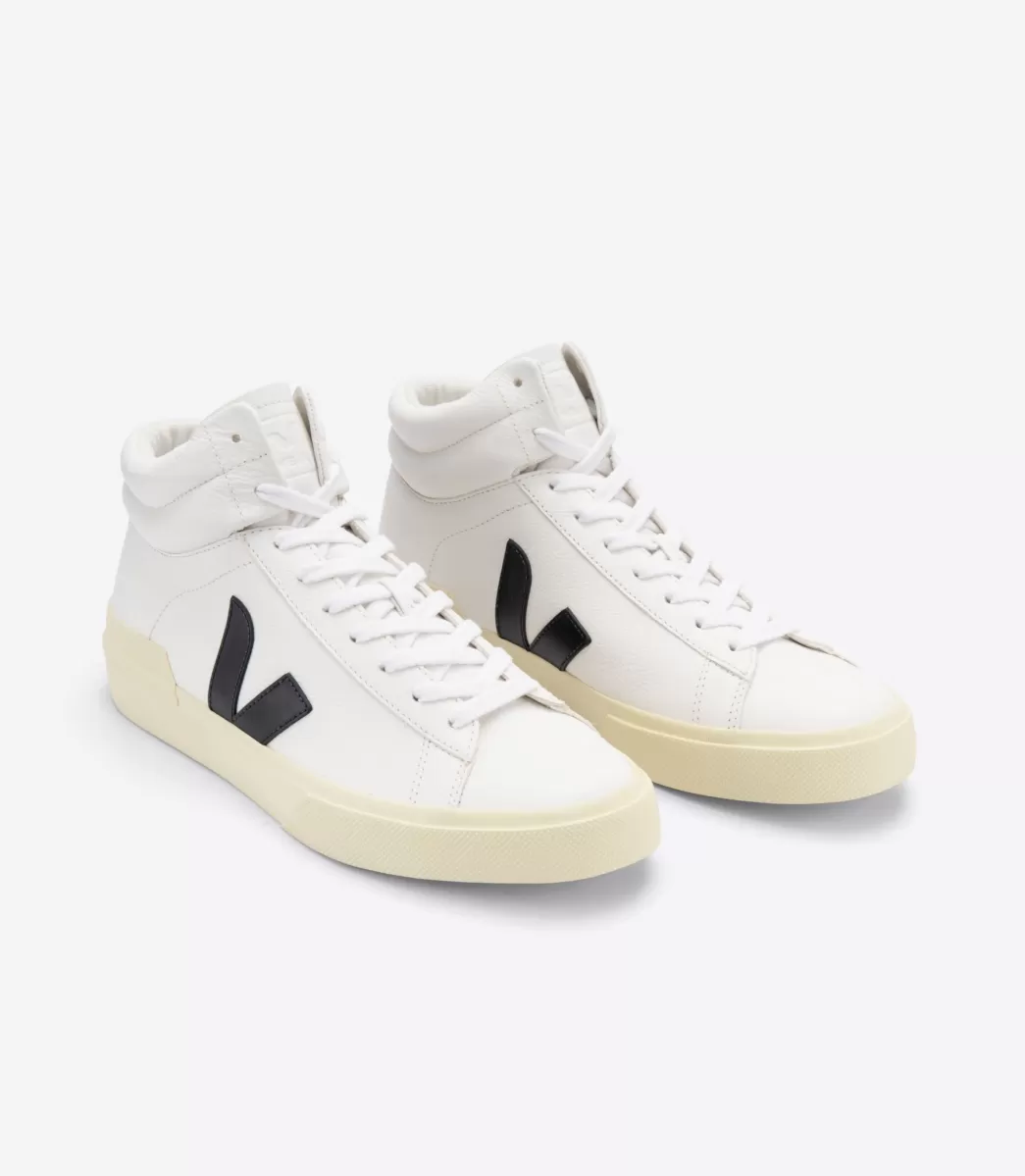 VEJA MINOTAUR LEATHER WHITE BLACK BUTTER<MULHER Minotaur | Minotaur