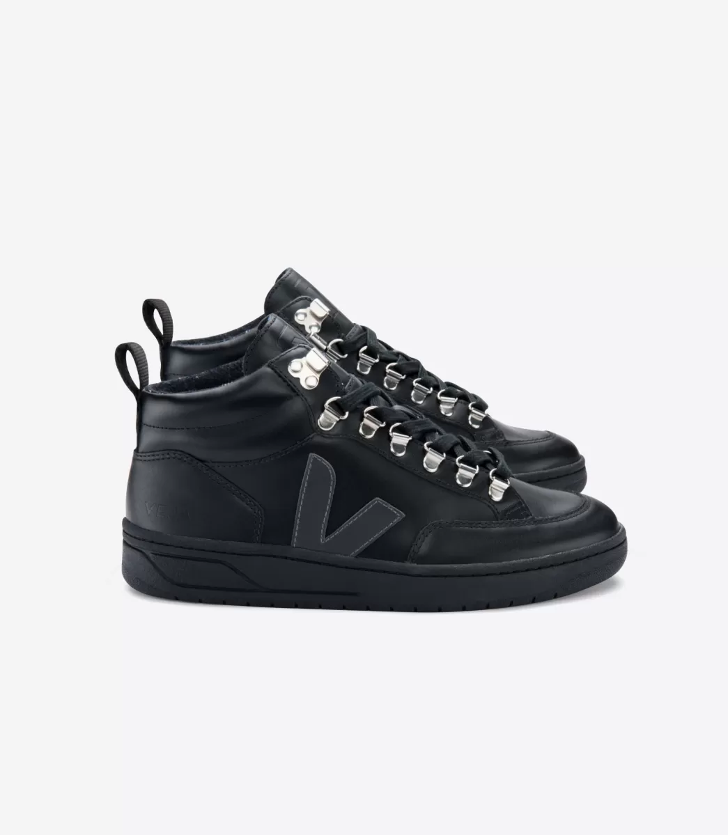 VEJA RORAIMA LEATHER BLACK GRAFITE BLACK SOLE< Adulto