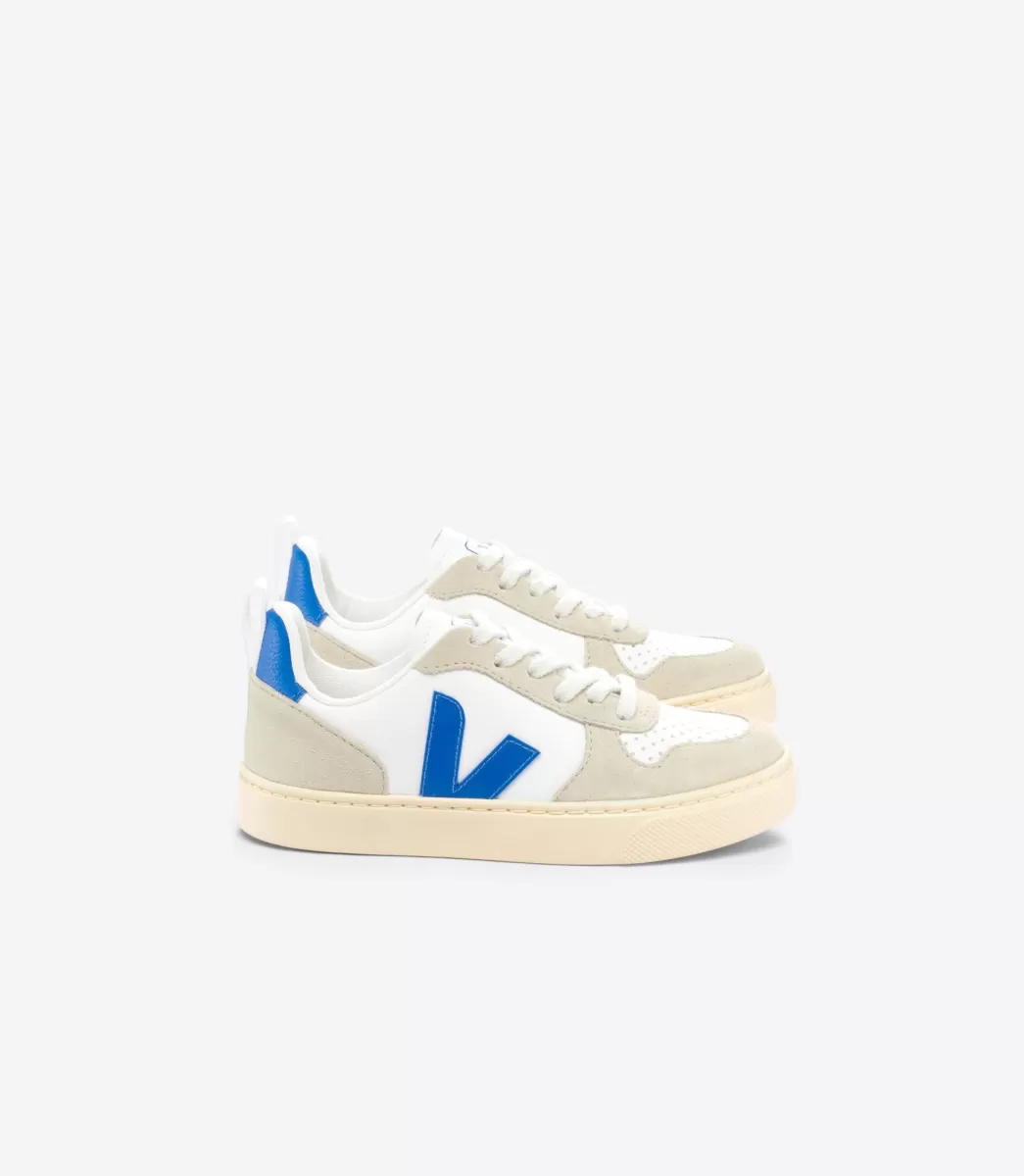 VEJA V-10 LEATHER WHITE PAROS ALMOND< V-10