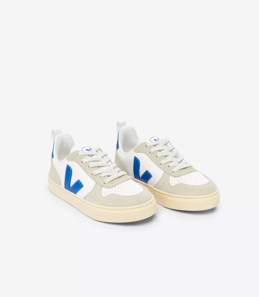 VEJA V-10 LEATHER WHITE PAROS ALMOND< V-10