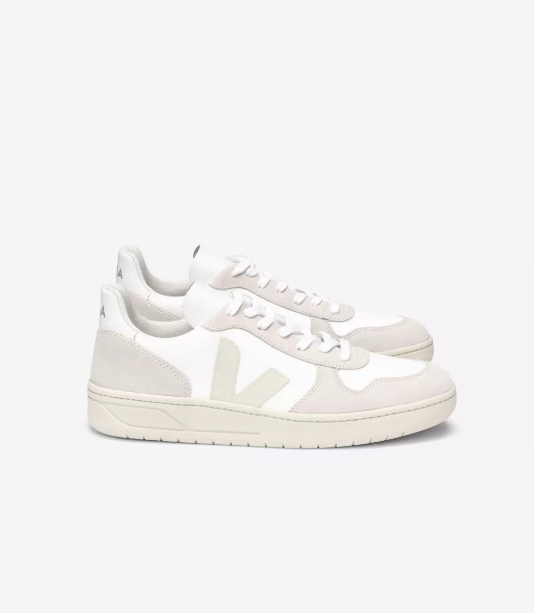 VEJA V-10 B-MESH WHITE NATURAL PIERRE<MULHER V-10 | V-10