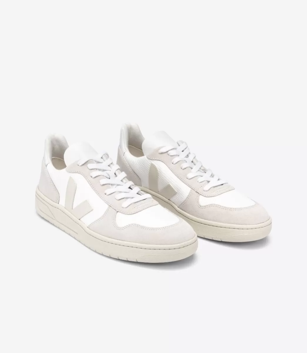 VEJA V-10 B-MESH WHITE NATURAL PIERRE<MULHER V-10 | V-10