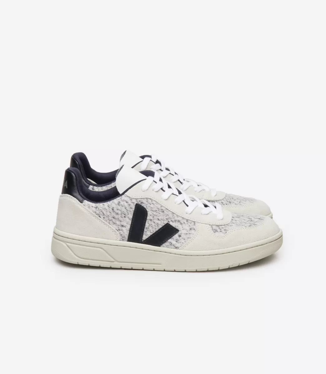 VEJA V-10 FLANNEL SNOW BLACK<MULHER V-10 | V-10