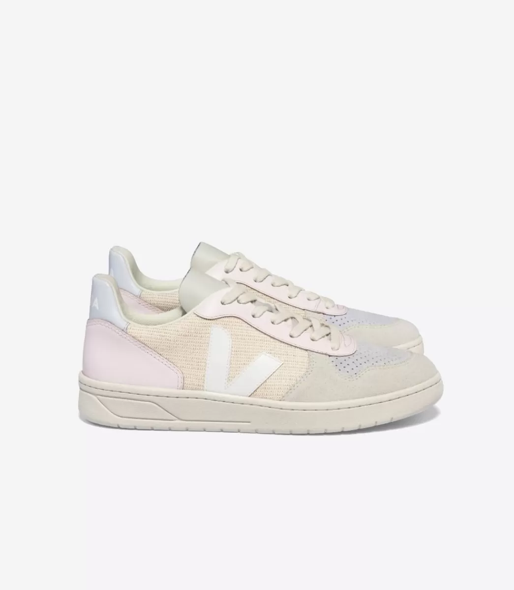 VEJA V-10 J-MESH JUTE WHITE MULTICO<MULHER V-10