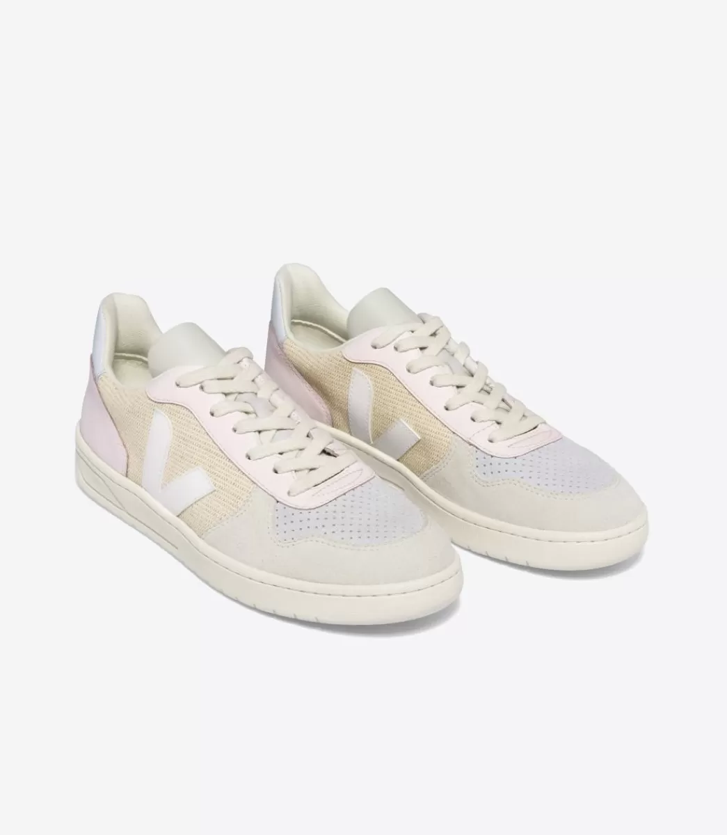 VEJA V-10 J-MESH JUTE WHITE MULTICO<MULHER V-10