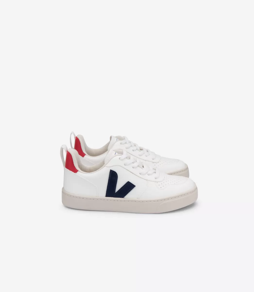 VEJA V-10 LACES CWL WHITE COBALT PEKIN< Criança | Vegan