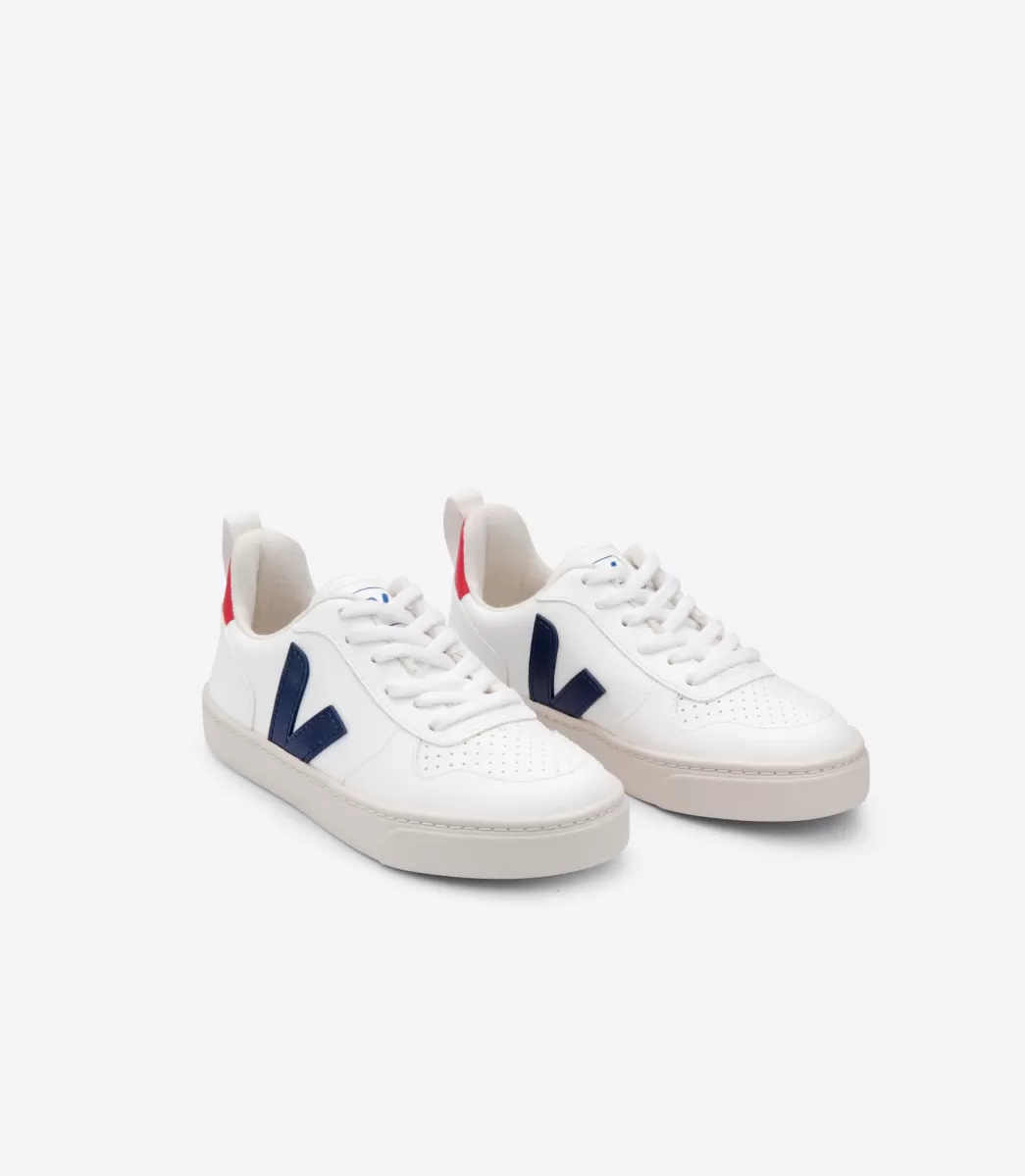 VEJA V-10 LACES CWL WHITE COBALT PEKIN< Criança | Vegan