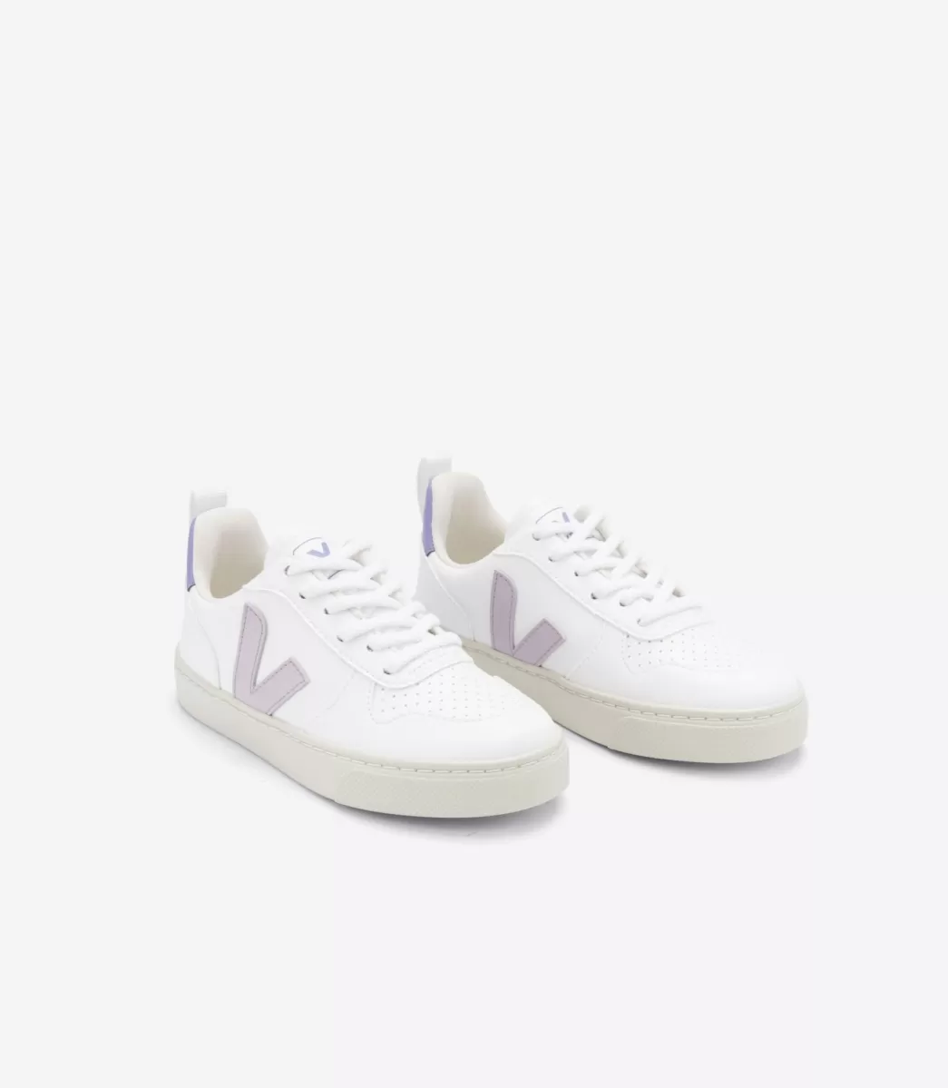 VEJA V-10 LACES CWL WHITE PARME LAVANDE<Crianças Crianças