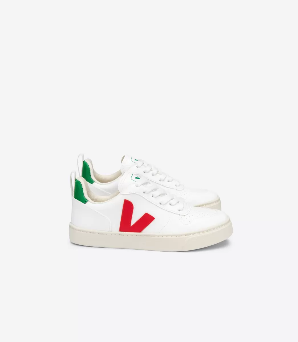 VEJA V-10 LACES CWL WHITE PEKIN EMERAUDE<Crianças Crianças