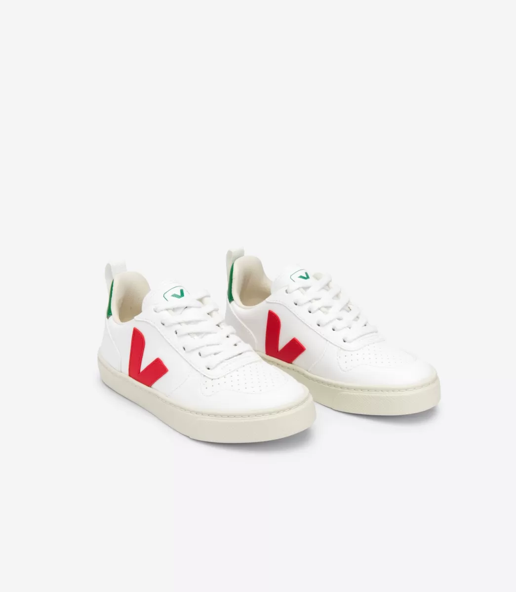 VEJA V-10 LACES CWL WHITE PEKIN EMERAUDE<Crianças Crianças