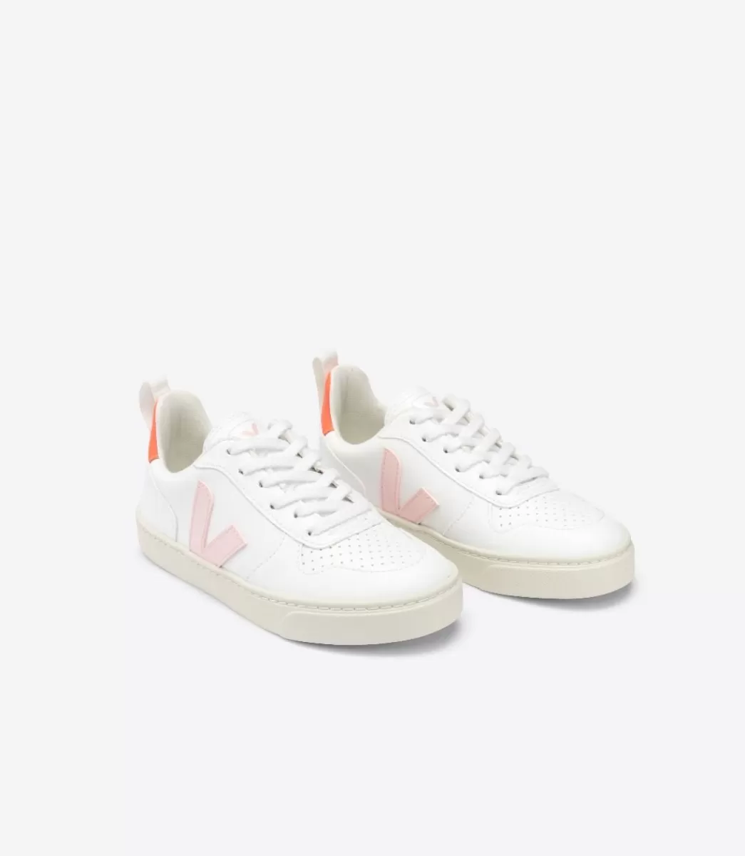 VEJA V-10 LACES CWL WHITE PETALE ORANGE FLUO<Crianças Crianças